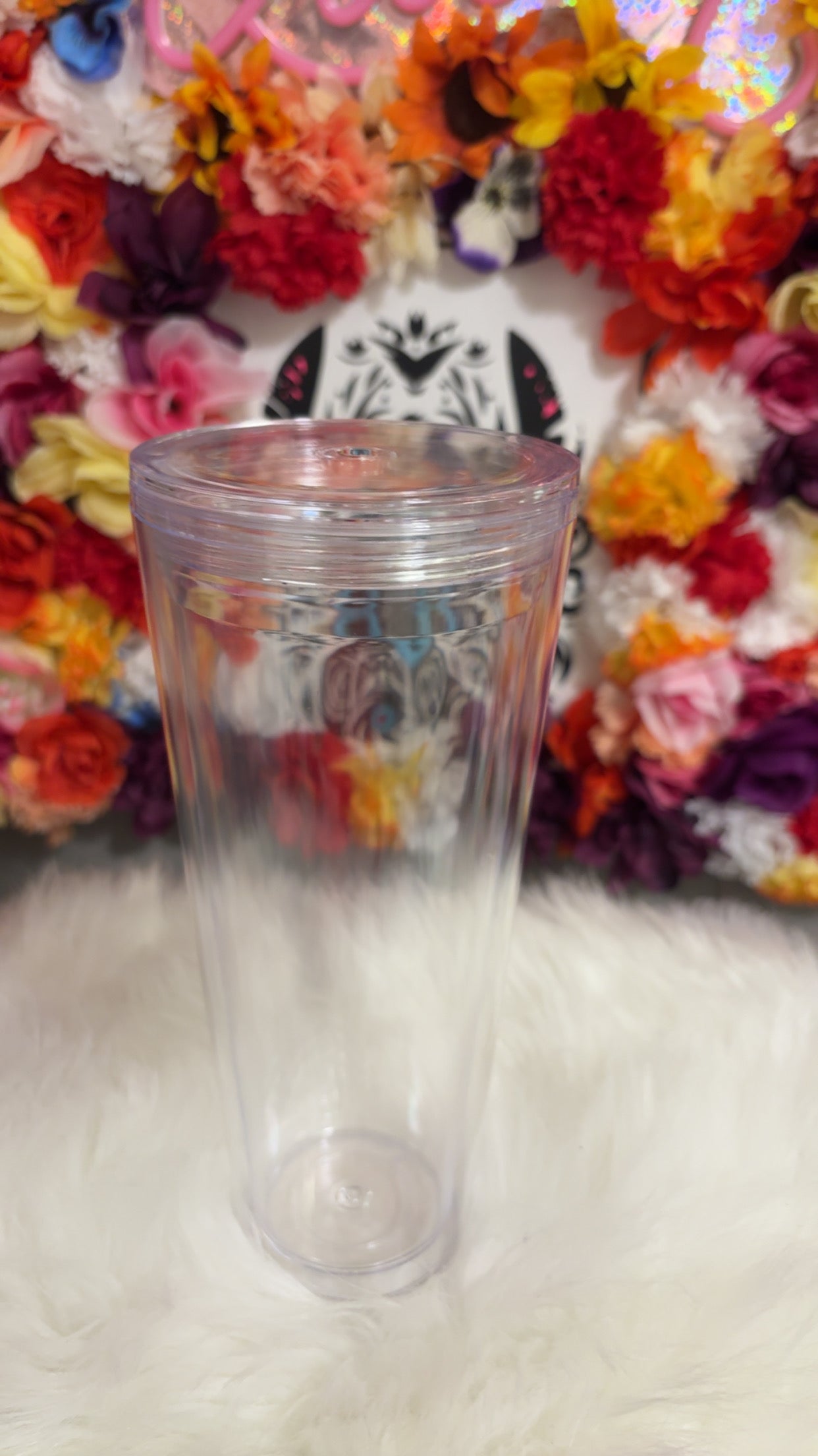 Snow globe clear acrylic tumbler 24oz