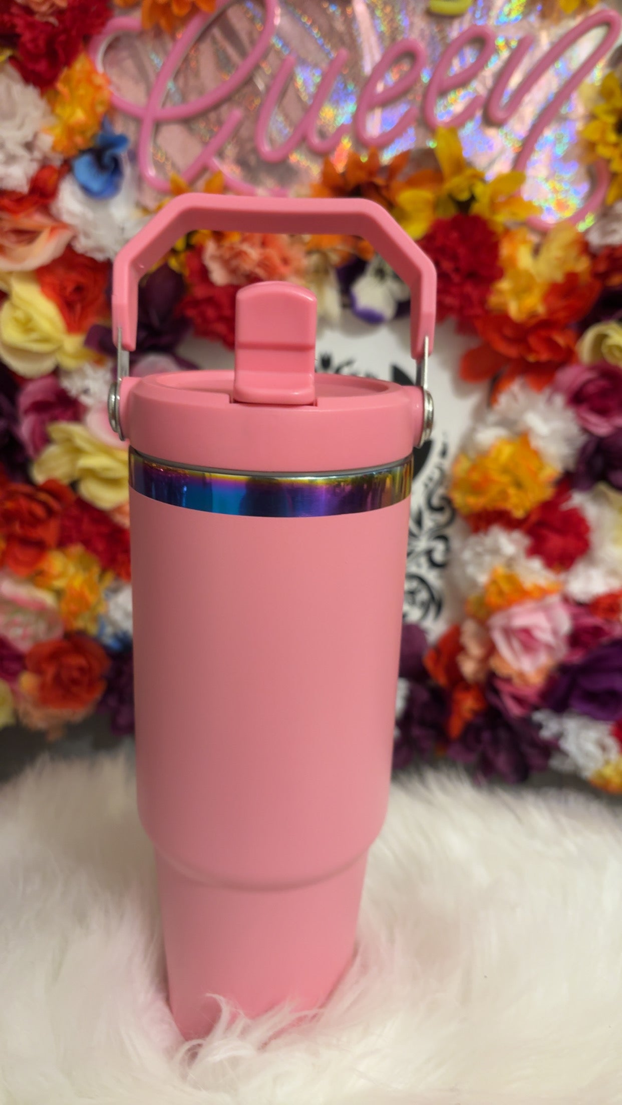 Stainless steel light pink tumbler 30oz