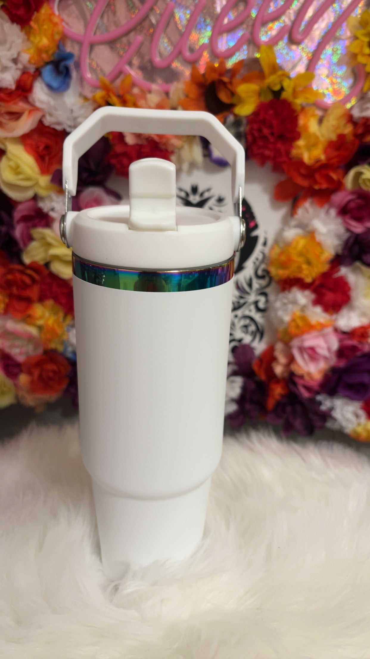 Stainless steel white tumbler 30oz