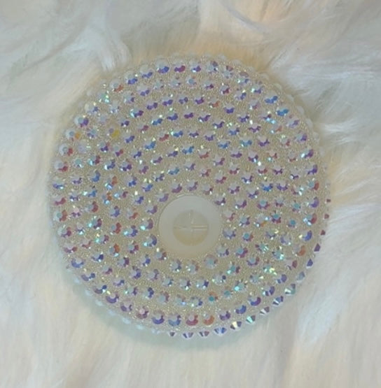Rhinestone lid white