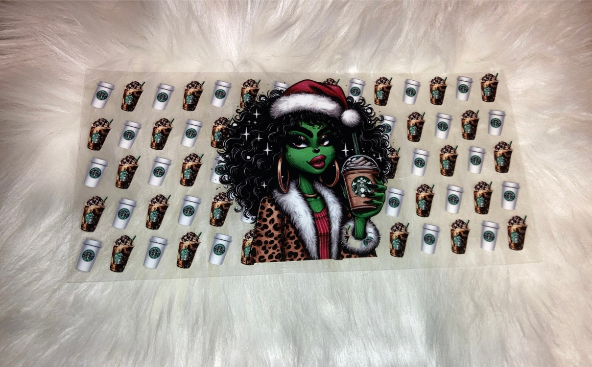 Grinch Coffee Girl Christmas Theme