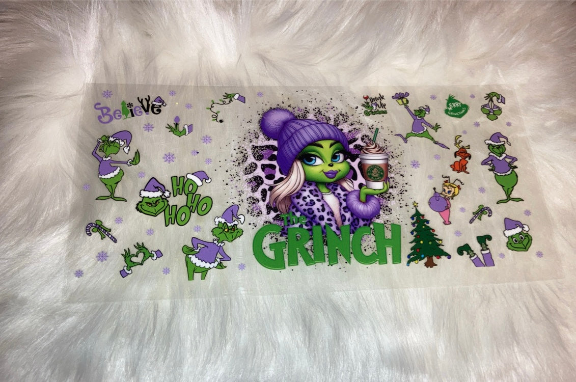 Grinch Girl Purple Cheta Print