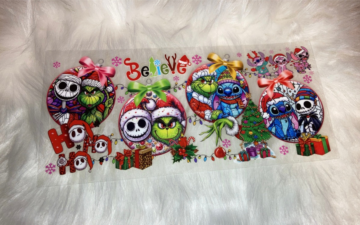 Grinch, Stitch and Jack Ornaments