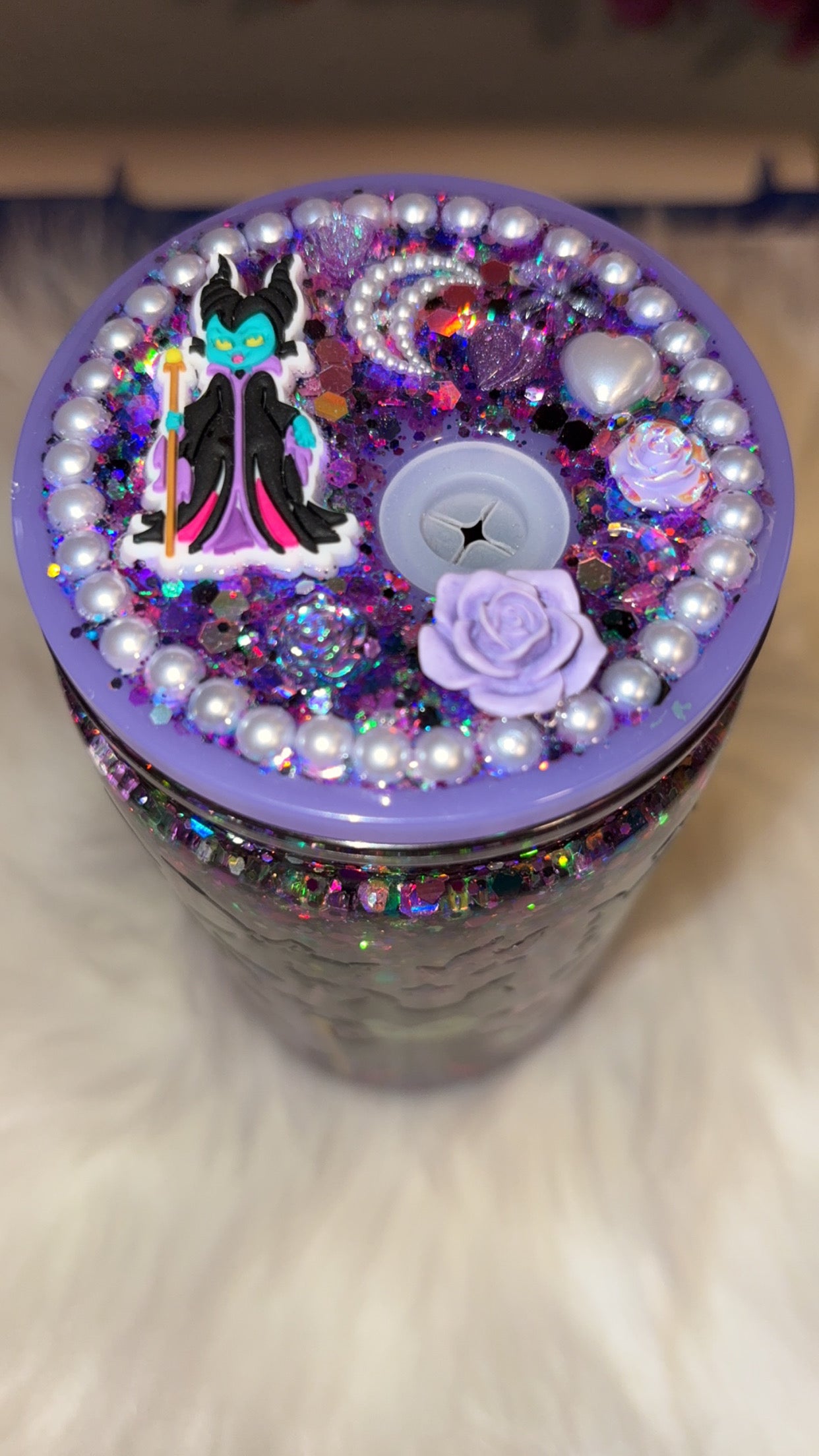 Snow globe Evil Queen Tumbler With Customized Lid *Slow Flow*