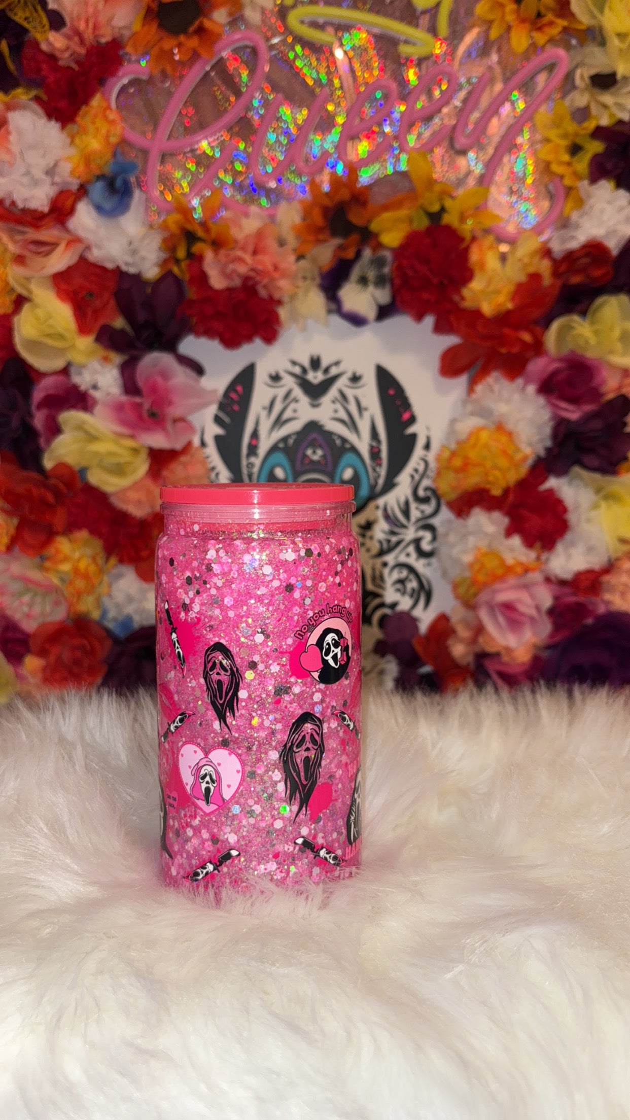Snow globe Ghost Face Tumbler *Suspended Flow*