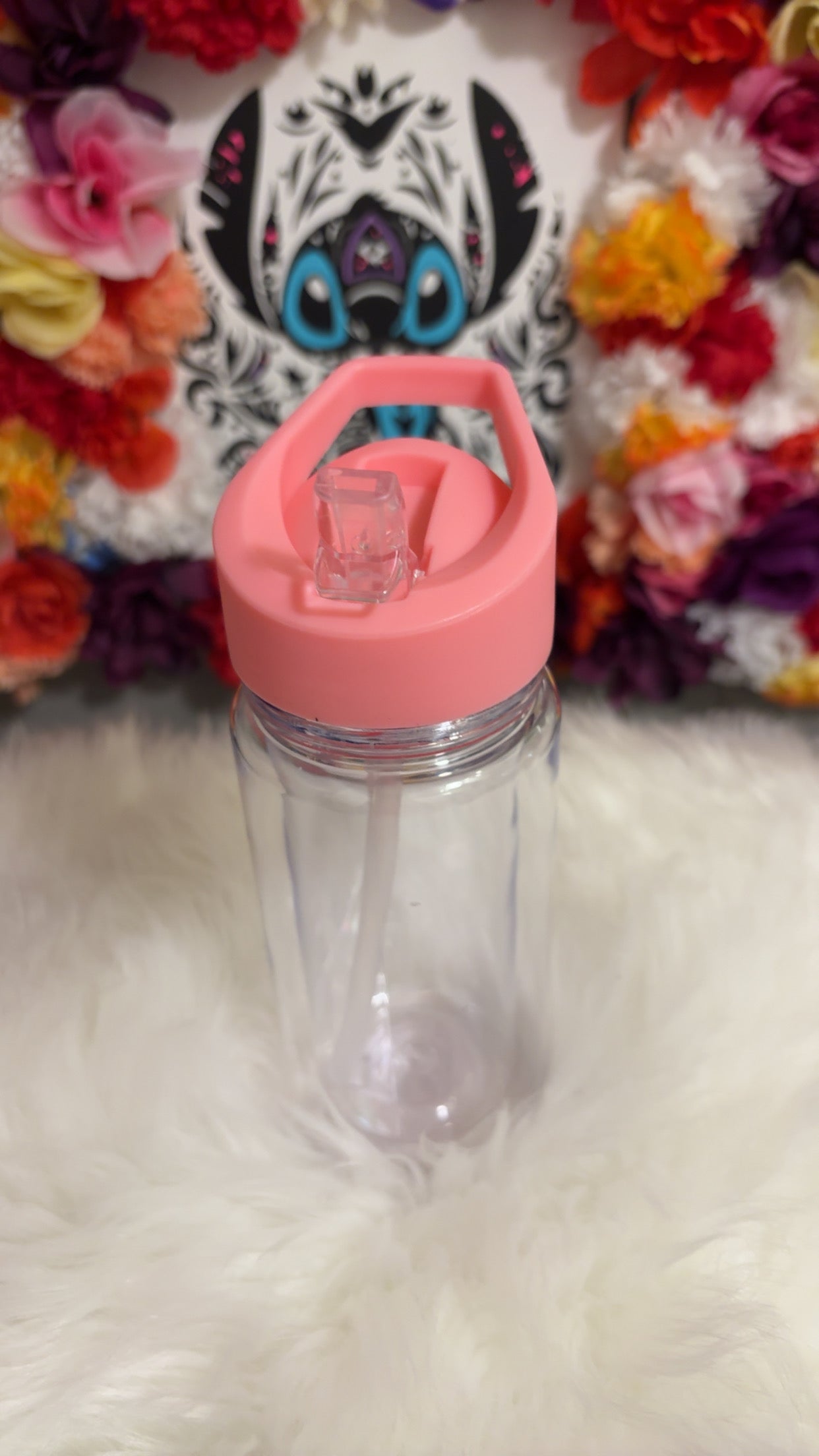 Kids light pink snow globe tumbler 10oz