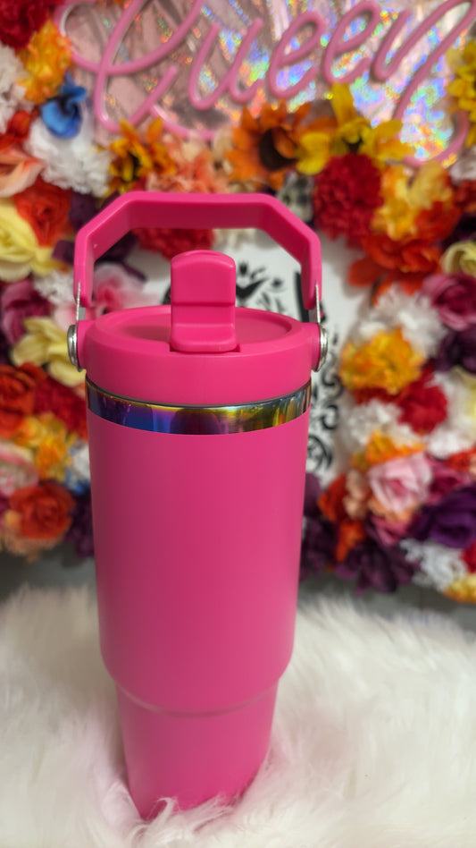 Stainless steel hot pink tumbler 30oz