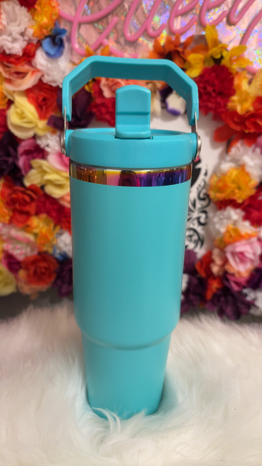 Stainless steel light blue tumbler 30oz