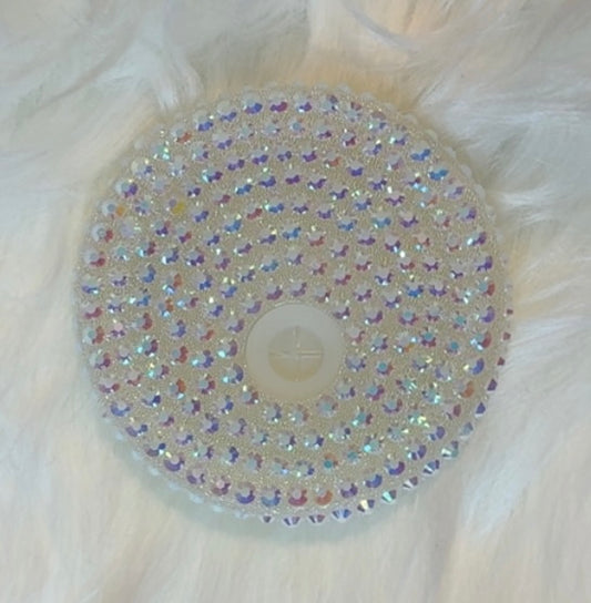 Rhinestone lid white