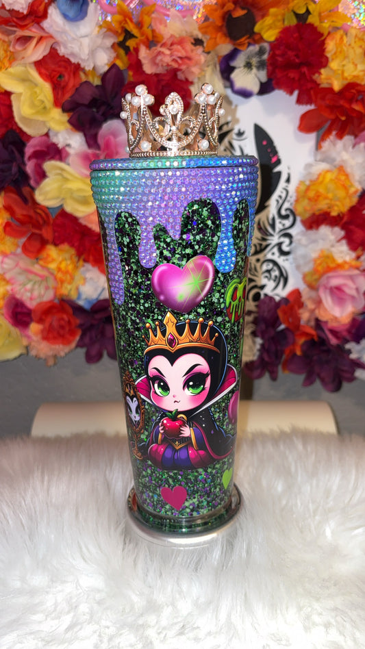 Snow globe Evil Queen Drip Tumbler *Slow Flow*