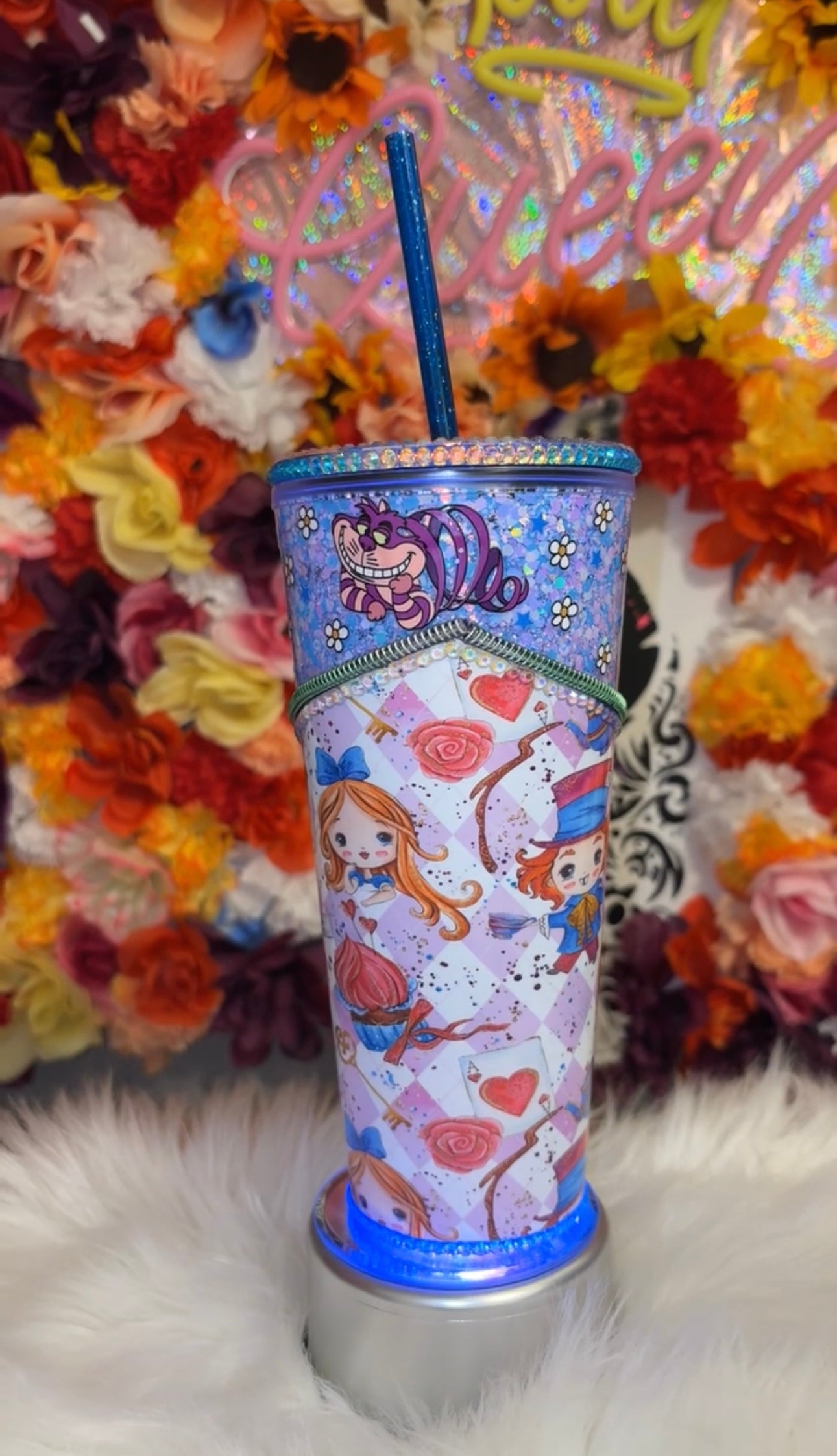 Alice And Wonderland Zipper Tumbler