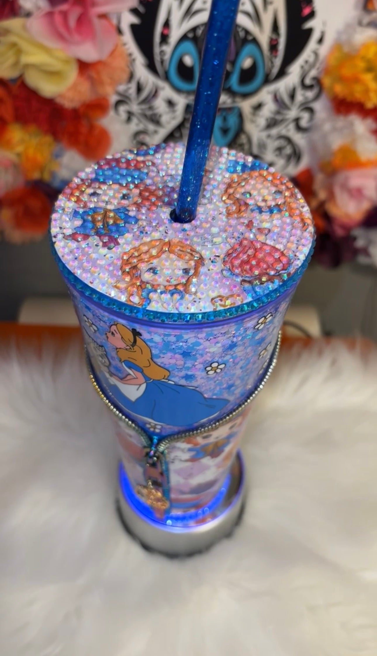 Alice And Wonderland Zipper Tumbler