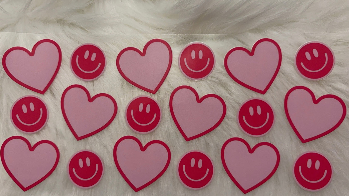 Hearts and smiley faces