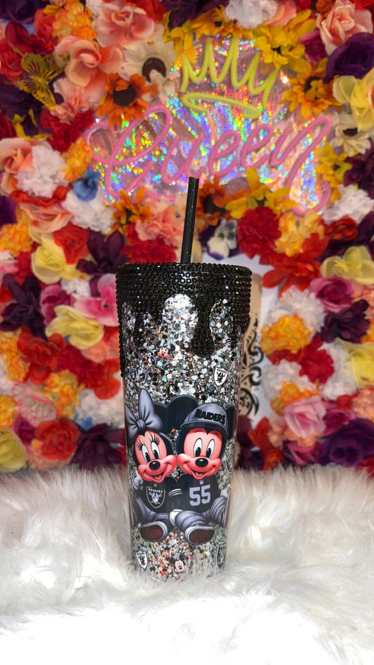 Snow globe Foot Ball Character Drip Tumbler *Suspended Flow*