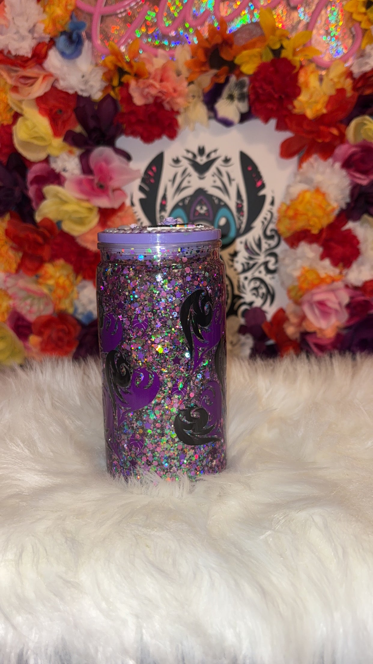 Snow globe Evil Queen Tumbler With Customized Lid *Slow Flow*