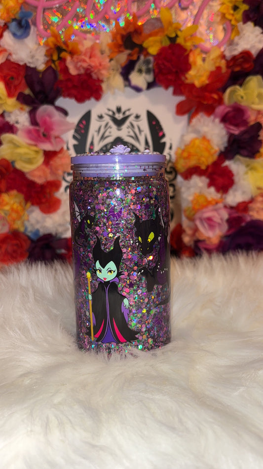 Snow globe Evil Queen Tumbler With Customized Lid *Slow Flow*