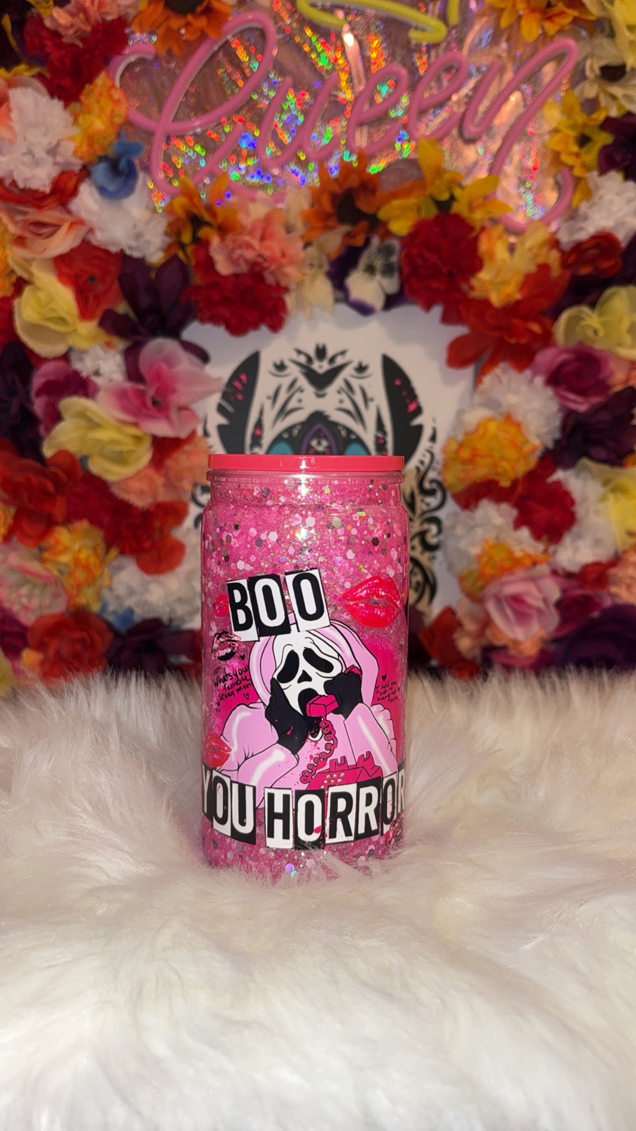 Snow globe Ghost Face Tumbler *Suspended Flow*