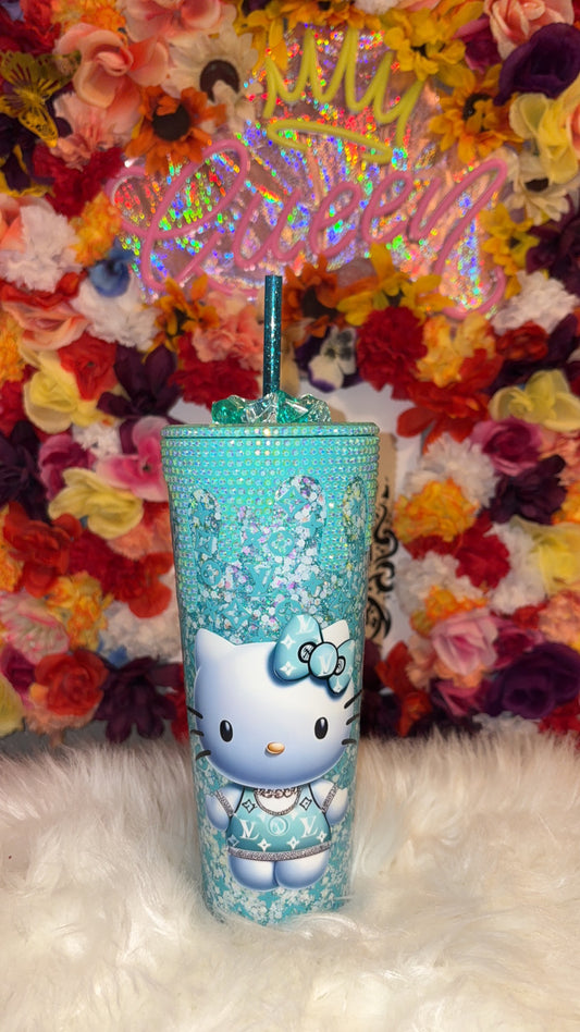 Snow globe Hello Kitty Designer Drip Tumbler *Suspended Flow*