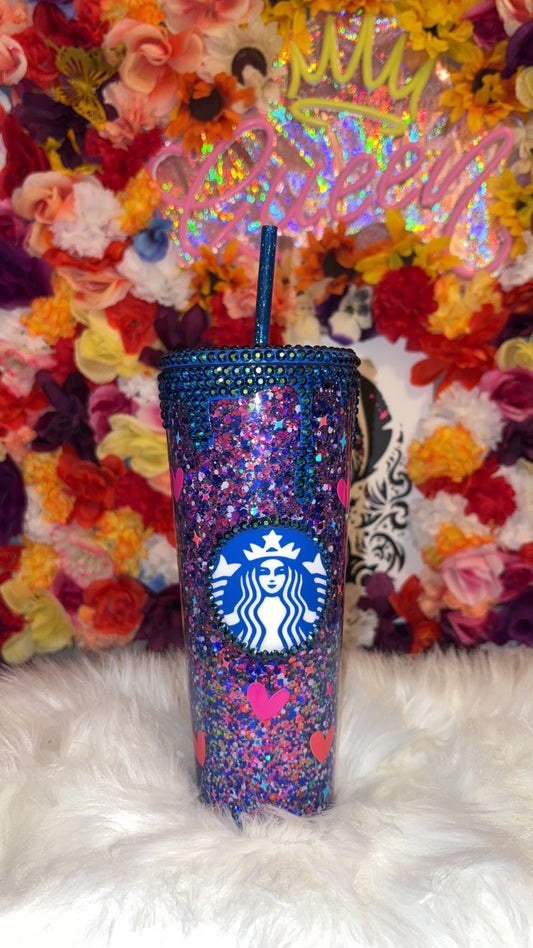 Snow globe Stitch And Angel Drip Tumbler *Suspended Flow*