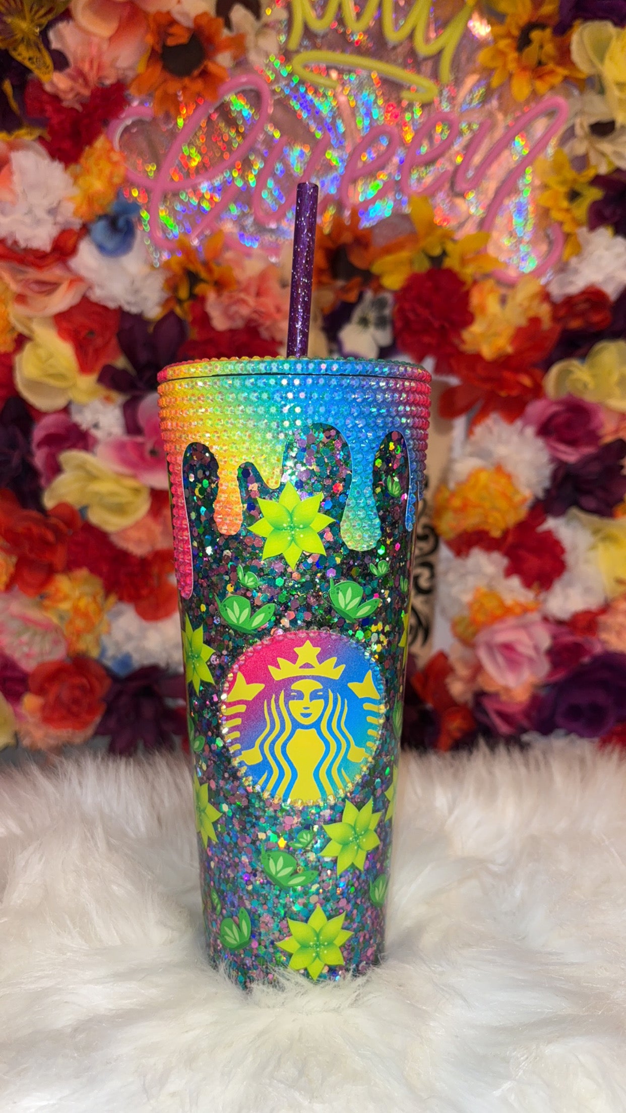 Snow globe Tinker Bell Drip Tumbler *Slow Flow*